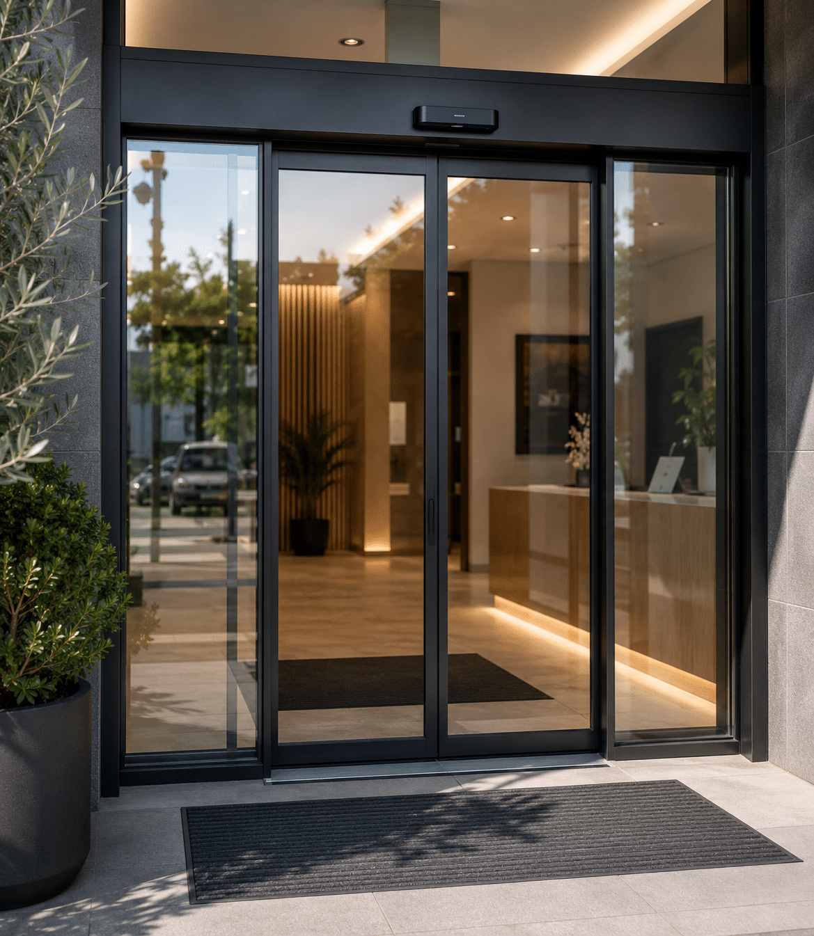 porte automatique piétonne hôtel et hôpital dans le Var